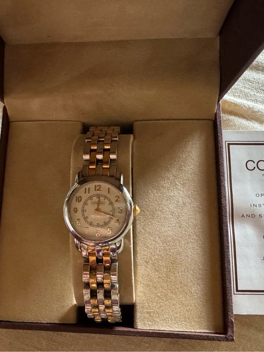 Authentic vintage 2000 Coach tank style timepiece